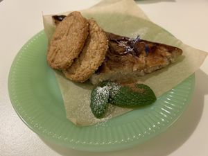 Apple, cinnamon tofu cake  at F LIFE  in Veldhoven