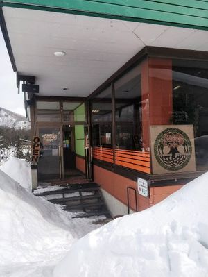 The winter Wonderland entrance #Veganuary at Roots Cafe in Hakuba