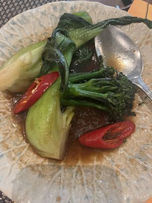 Pal Choi and broccoli (side)  at Giggling Squid - St David's in Cardiff