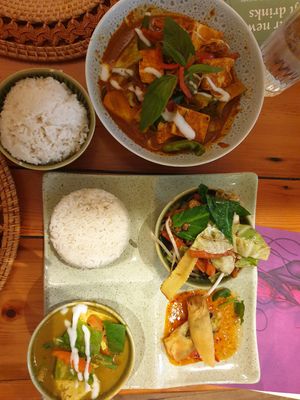 Masimon curry rice and Tapas at Giggling Squid - St David's in Cardiff