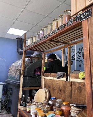 The part of the kitchen of Dilijan Fresh, with the pizza oven at Dilijan Fresh in Dilijan