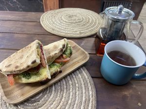 Vegan lentil tofu sandwich   at Dilijan Fresh in Dilijan