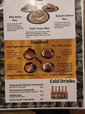 Menu at Vegan AF Ramen in Brno