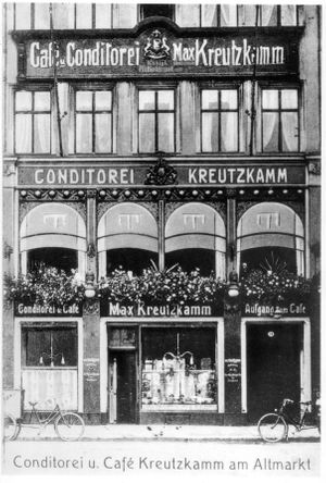 Our Store and Café around 1890 at Cafe Kreutzkamm in Dresden