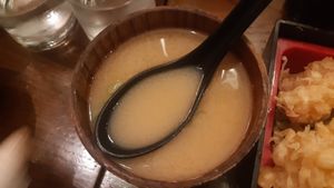 miso soup at Banyi Japanese Dining in Dublin
