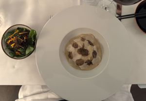 Topinambour black truffle .  at Vox Restaurant & Bar in Berlin