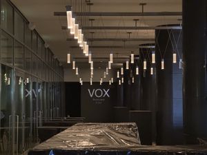 Outside area (closed due winter).  at Vox Restaurant & Bar in Berlin