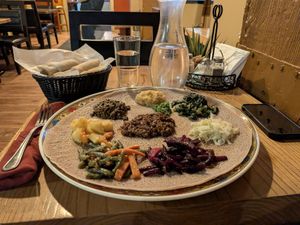 Vegan Sampler at Erta Ale Ethiopian in St Paul