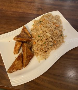 kids tofu hibachi (with no egg or butter!)  at Maki Hibachi in Orlando