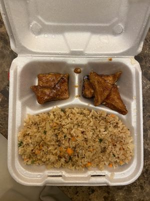kids vegan tofu hibachi take out  at Maki Hibachi in Orlando