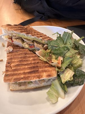 Chipotle chicken avocado sandwich and side salad  at Silver Fern in Minneapolis