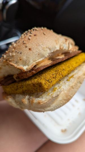 Vegan breakfast sandwich at Hydra Coffeehouse in Rochester