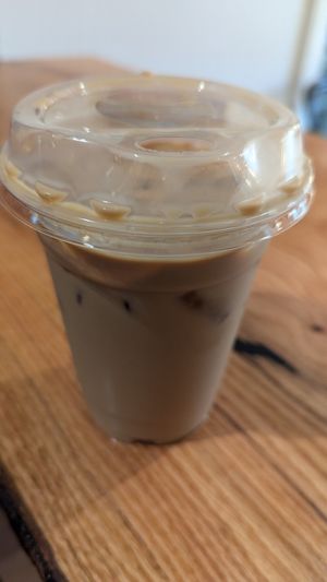 Vegan oatmilk latte at Hydra Coffeehouse in Rochester