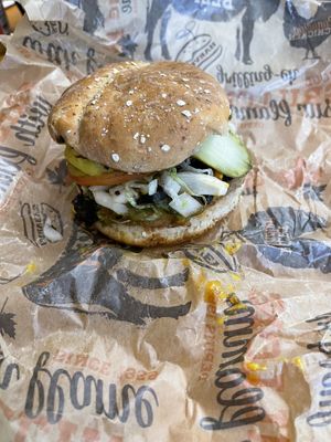 Vegan Burgerr  at Harvey's  in Ottawa