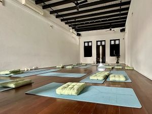 Level 2 studio space for yoga, Sinhalese martial arts and wellness activities. Photo credits to Channel New Asia May Seah at Kunthaville in Central Singapore