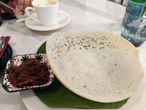Appam with cheeni chambal at Kunthaville in Central Singapore