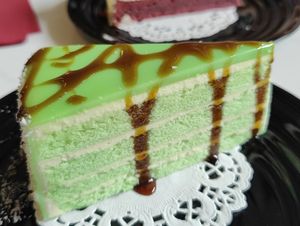 pandan cake at Kunthaville in Central Singapore