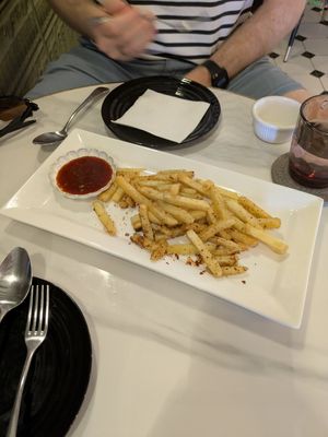 Fries as replacement for sweet potato purial 😆 at Kunthaville in Central Singapore