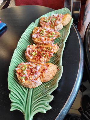 Chilli cheese toast at Kunthaville in Central Singapore