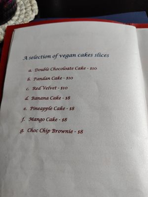 Menu at Kunthaville in Central Singapore