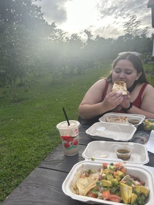 veggie tacos with fresh avocado  at El Encanto Food Truck in Naalehu