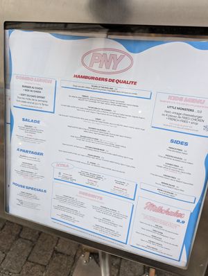 menu at PNY  in Lyon