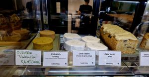 Vegan cheese and cake at Veganaria in Ponta Do Sol