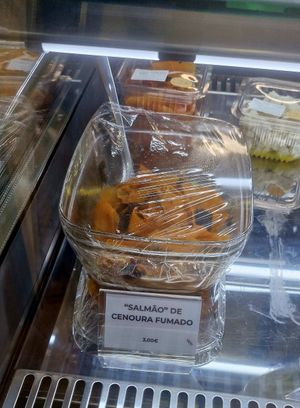 Vegan salmon at Veganaria in Ponta Do Sol