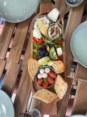 Delightful three cheese platter  at Veganaria in Ponta Do Sol