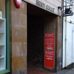 Main road entrance  at Sinners Cafe in Berwick Upon Tweed