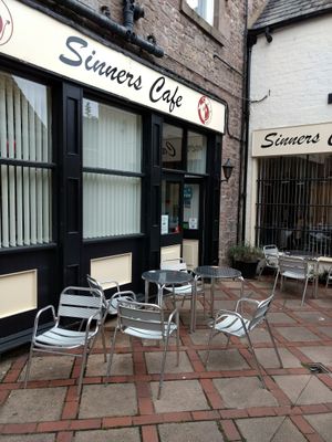 you could sit here if it was sunny at Sinners Cafe in Berwick Upon Tweed