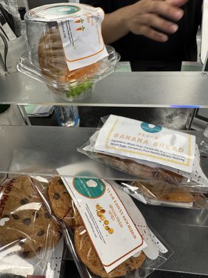 Carrot cake, banana bread and chocolate chip cookies by Ava’s   at Sedjedo Kitchen in Bellmore