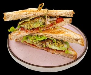 Veggie sandwich with homemade falafel at SignatureThai Café & Tea House Restaurant in Krabi