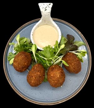Falafel with tahini dressing, everything homemade! at SignatureThai Café & Tea House Restaurant in Krabi