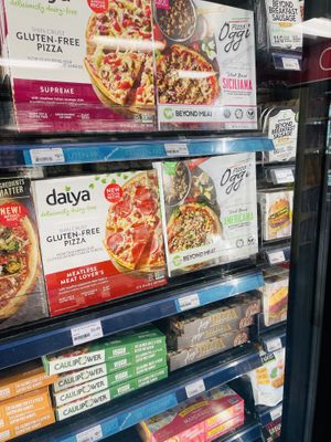 Various vegan pizza options  at Erie Food Co-op in Erie