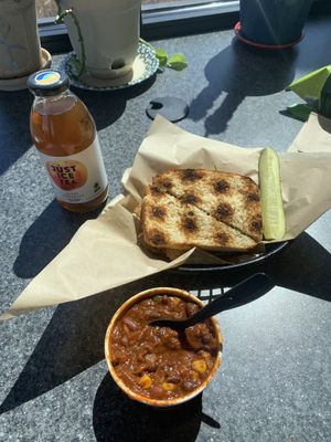 Three bean chili, TLT with cashew spread   at Erie Food Co-op in Erie