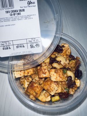Tofu cashew salad. Extremely good!  at Erie Food Co-op in Erie