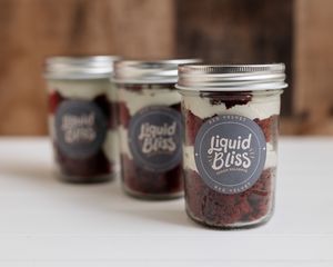 Vegan Red Velvet Cake Jars at Liquid Bliss Vegan Delights in Westport
