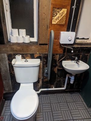 Bathroom which was accessible style but up a step. 🤔 at Rustico in Pontypridd