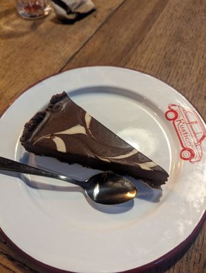 Chocolate and coconut tart at Rustico in Pontypridd