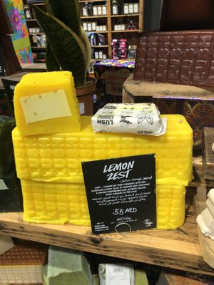 Lemon zest soap  at LUSH in Abu Dhabi