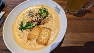 Miso-mushroom ramen bowl at Ramenhead - TimeOut Market in Cape Town