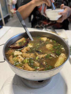 spicy thai herbal mushroom soup 6002  at Tammang Isaan Vegan – Rama 2 · ตำมัง อีสาน เจ มังสวิรัติ วีแกน in Bangkok