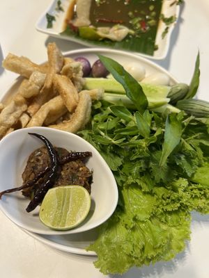 5004 fermented crab paste and mushroomm  at Tammang Isaan Vegan – Rama 2 · ตำมัง อีสาน เจ มังสวิรัติ วีแกน in Bangkok