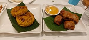 Tofu/taro cubes and grilled sticky rice at Tammang Isaan Vegan – Rama 2 · ตำมัง อีสาน เจ มังสวิรัติ วีแกน in Bangkok
