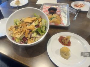 Chickpea chop salad and garlic monkey breadd  at Wild Pie  in Jacksonville