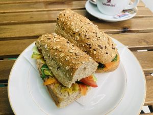 Vegan bocadillo   at EL Jardín Secreto Arrecife in Lanzarote
