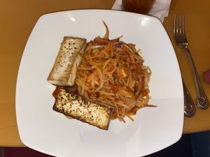 Vegan Pad Thai!  at Universal Studios - Mythos Restaurant in Orlando