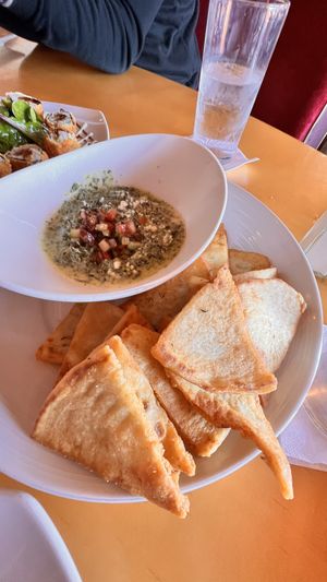 Spanakopita dip  at Universal Studios - Mythos Restaurant in Orlando