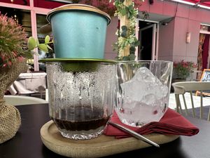 Vietnamese iced coffee  at Akimy in Munich
